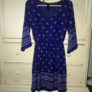 Francesca blue dress with scoop neckline